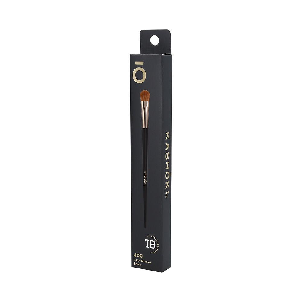 Kashōki Wimpern- & Augenbrauenbürste 412 – Doppelseitig, Aus Taklon-Borsten, Mit Holzgriff (Schwarz-Gold)