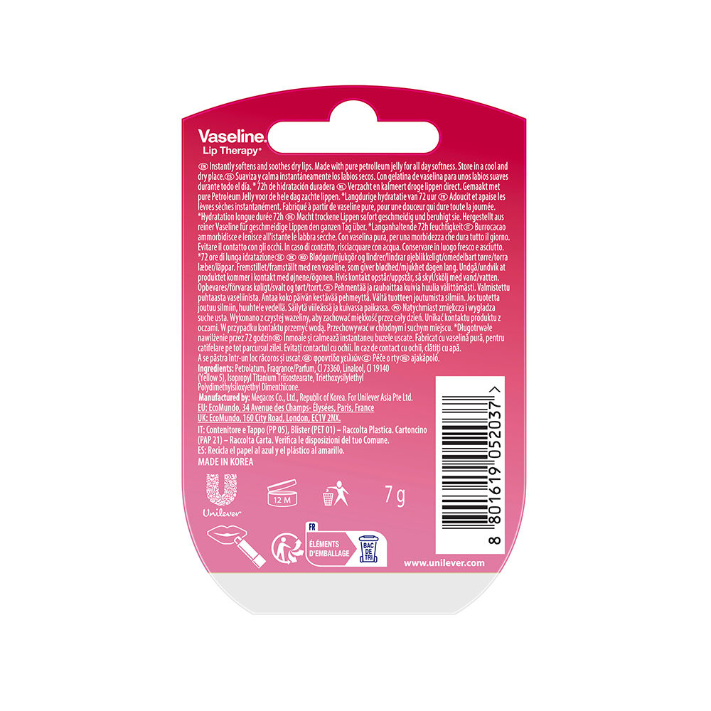 Baume À Lèvres Vaseline – Hydratation 72H, Lèvres Rosées, 7g - vue 2
