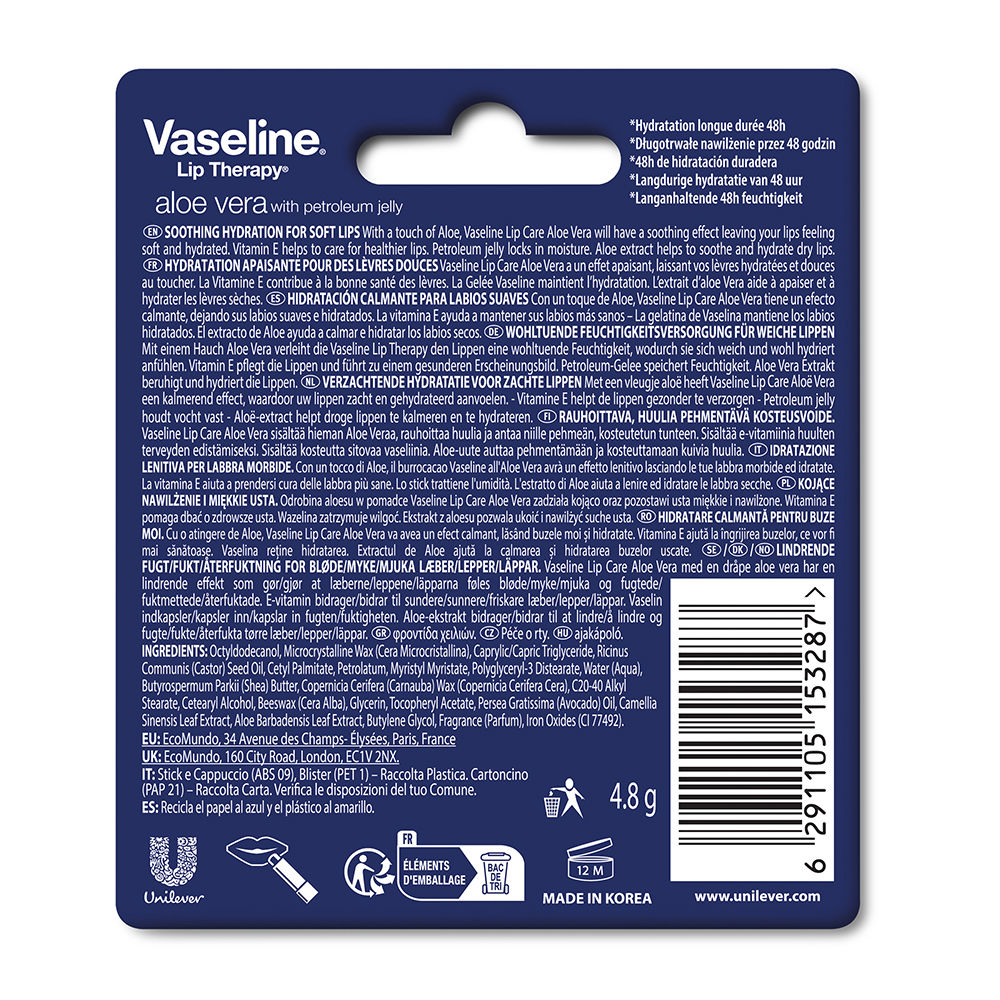 Vaseline Aloe Vera Lip Balm 4.8g