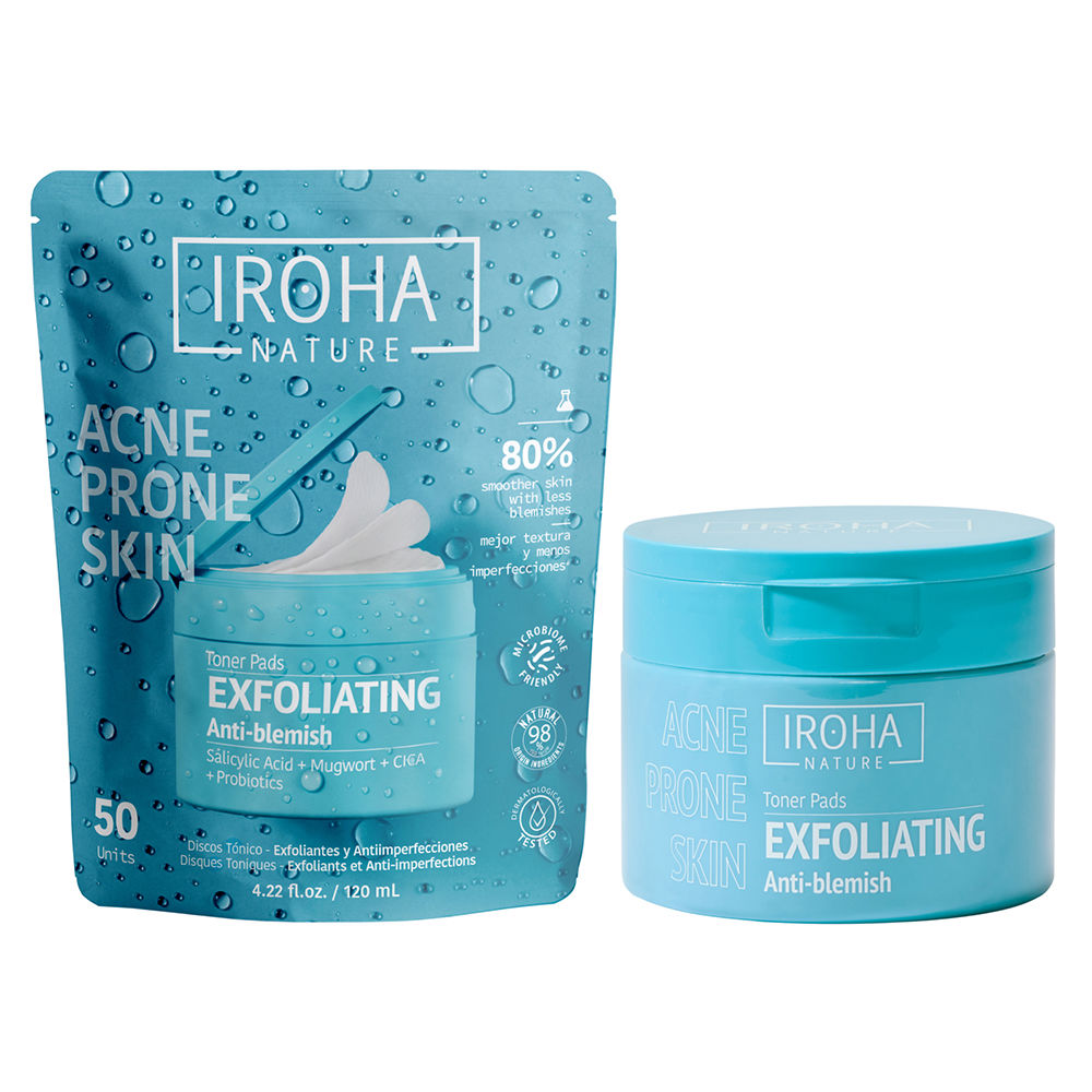 Exfoliant Ridha Iroha Nature Disques toniques exfoliants pour peaux à tendance acnéique