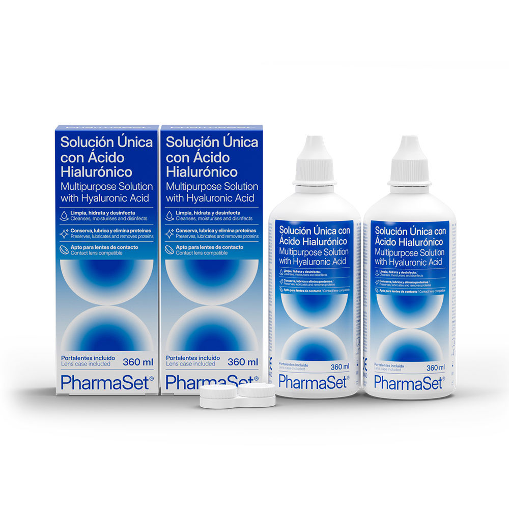 Pharmaset solución única con ácido hialurónico para lentes de contactos blandas 2 x 360 ml