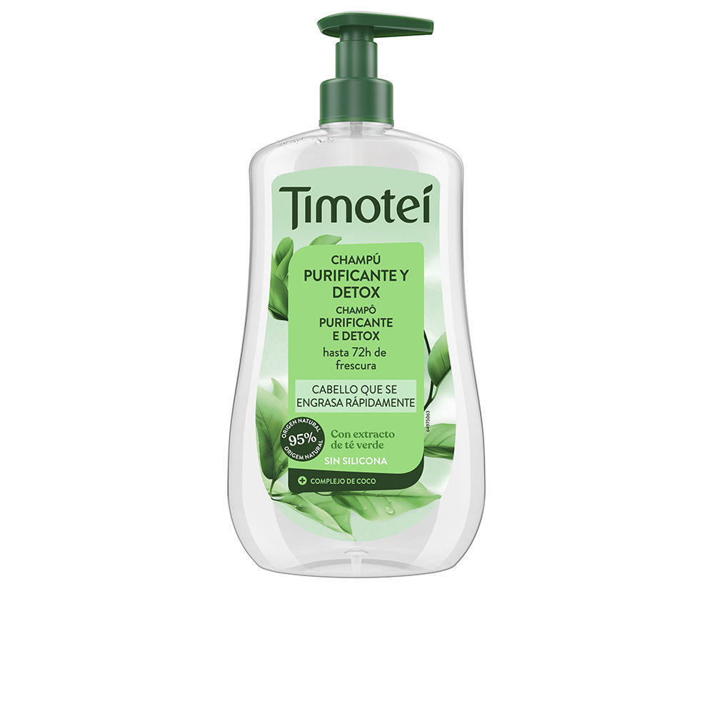 Timotei champú purificante y detox con extracto de té verde para cabello graso 600 ml