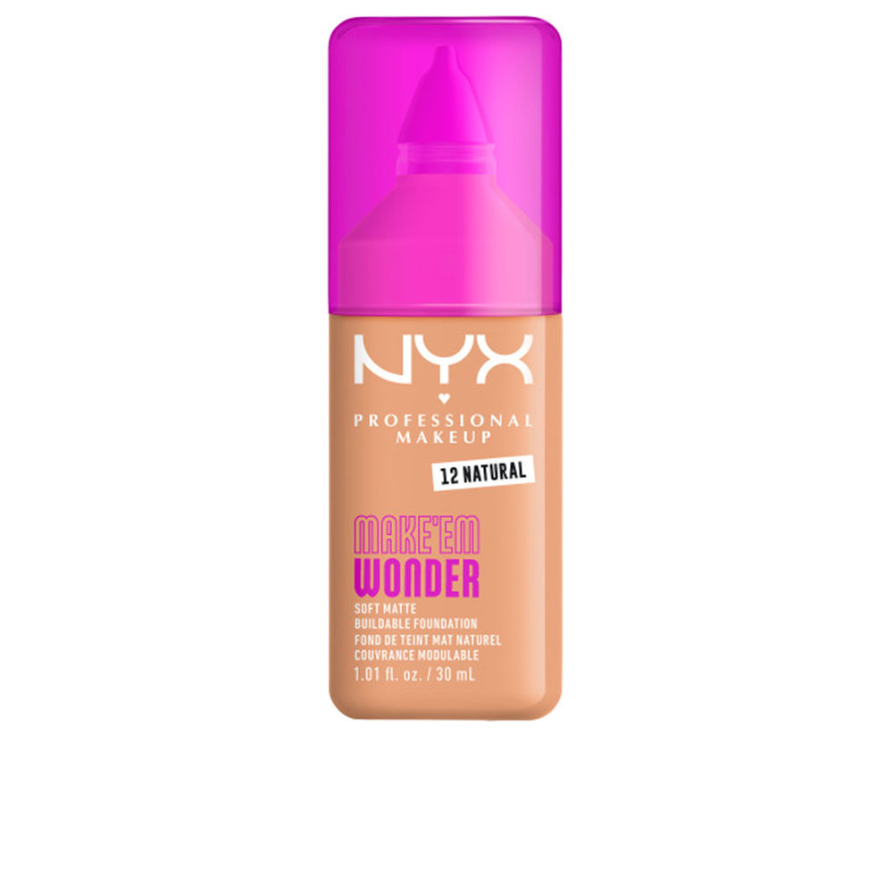 Nyx Professional Makeup Make `Em Wonder Fond De Teint Léger Matifiant Teinte 12 Natural 30 Ml - vue 2
