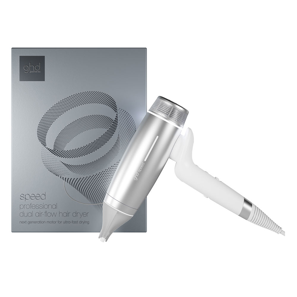 Secador iónico profesional ghd speed #Blanco Plata