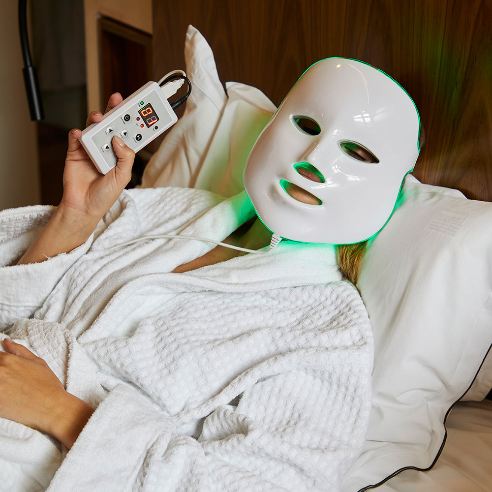 Masque LED Lumière Rouge Thérapie Visage - 7 Couleurs - Soins Anti-âge, Acné, Peau - Neuf