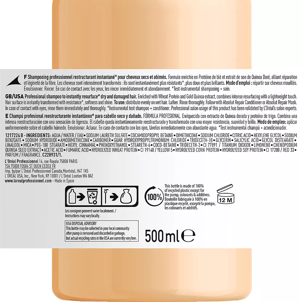 L?Or?al Professionnel Paris L'Oreal Professionnel Paris L'Oreal Professionnel Paris ABSOLUT REPAIR-shampoo afbeelding 11