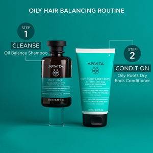 Balancing shampoo for oily hair with mint and propolis