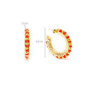 ETHIOPIA RED 2CM earrings #gold glitter