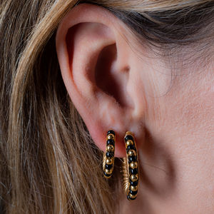 ETHIOPIA RED 2CM earrings #gold glitter
