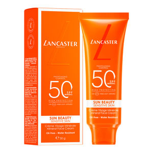 SUN BEAUTY crème visage minérale peaux sensibles SPF50