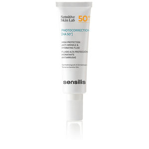 Protector solar facial PHOTOCORRECTION HA 50+ fluido hidratante y antiarrugas SPF50+ Sensilis