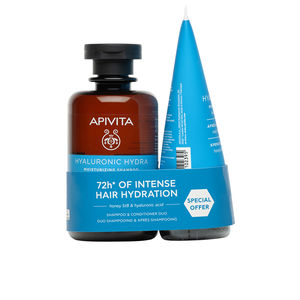 Set peluquería CHAMPÚ + ACONDICIONADOR HIDRATANTE CON ÁCIDO HIALURÓNICO Y ALOE ESTUCHE Apivita