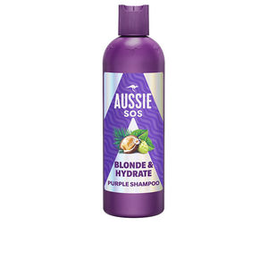 Champú color - Protección grises-blancos AUSSIE SOS BLONDE & HYDRATE purple shampoo Aussie