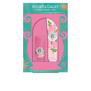 Set cosmética facial ROSE BÁLSAMO LABIAL + CREMA DE MANOS ESTUCHE Roger & Gallet