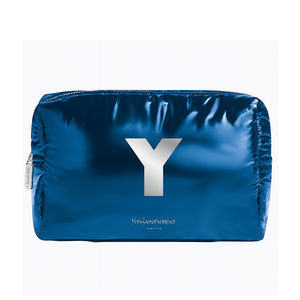 Kulturbeutel in Metallic-Blau