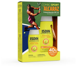 Packs und Sets Isdin COMBO SPORT BY ALCARAZ GESICHTS- UND KÖRPERSPF50 HÜLLE online kaufen