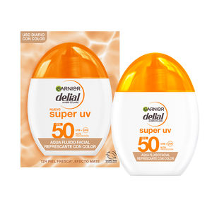 DELIAL SUPER UV Aqua Fluide Visage Rafraîchissant avec Couleur SPF50