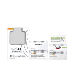 Set cosmética facial HYALURON FILLER DÍA SPF30 + RECARGA Eucerin
