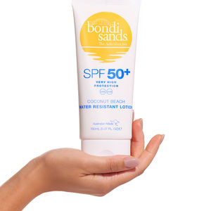 SPF50+ water resistant 4hrs coconut beach sunscreen lotion