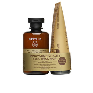 Shampoo for shiny hair - Moisturizing shampoo Apivita ROYAL JELLY ELIXIR CHAMPÚ + ACONDICIONADOR ESTUCHE pirkt tiešsaistē