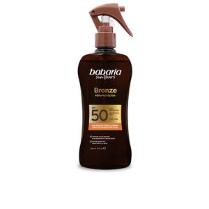 Zonbescherming voor het lichaam Babaria SUN LOVERS BRONZE zonnebrandoliespray SPF50 online kopen