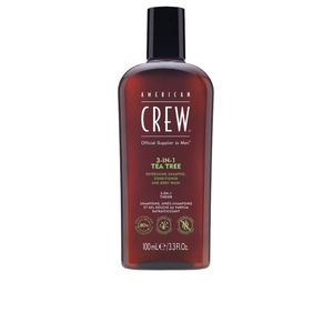 American Crew Shampoo, balsamo e bagnoschiuma 3 in 1 all’olio di tea tree,
