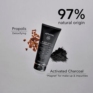 GEL LIMPIADOR DETOX NEGRO - Limpiador facial natural con carbón activo y propóleo
