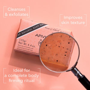 JABÓN NATURAL con rosa y pimienta negra