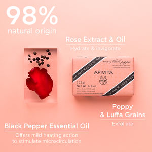 JABÓN NATURAL con rosa y pimienta negra