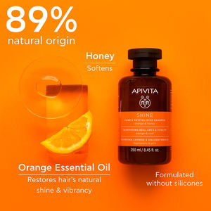 SHINE AND VITALITY SHAMPOO with honey and orange for all hair types